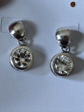 925 Silver Drop Earrings with CZ crystal